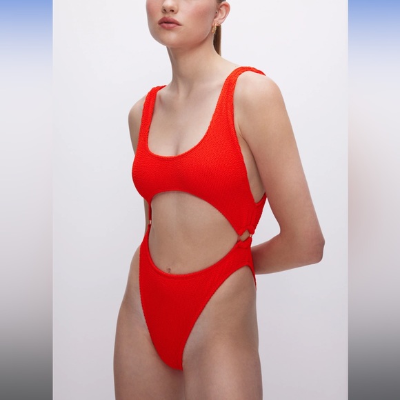 NWT Good American Always Fits Monokini poppy red - Picture 3 of 4
